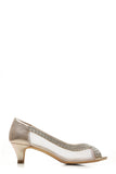 Willow kitten heel open toe diamante mesh