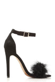 Danika faux fur trim anklestrap sandal