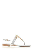 Thea flat diamante toe post sandal