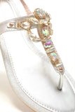 Thea flat diamante toe post sandal