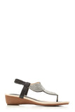 Fifi low wedge diamante toe post sandal