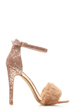 Sabrina anklestrap fur detail sandal